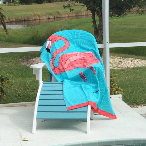 Better Homes & Gardens XL Oversized Beach Towel Flamingo NWT - Picture 2 of 11